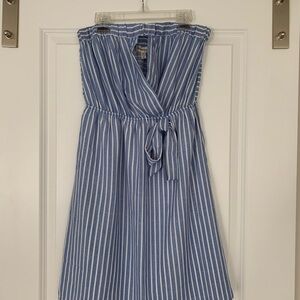 Blue and White Striped Dress